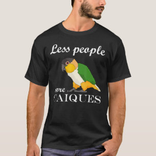 T-shirt Moins de gens perroquet caïque à ventre blanc