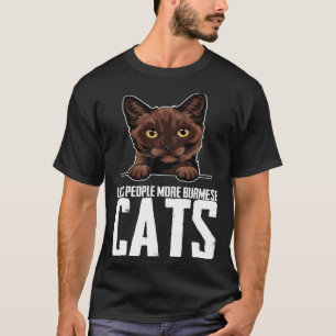 T-shirt Moins de gens plus de chats birmans