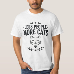 T-shirt Moins de gens plus de chats Design de chat vintage