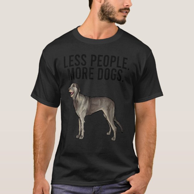 T-shirt Moins de gens Plus de chiens Irish Wolfhound Intro (Devant)