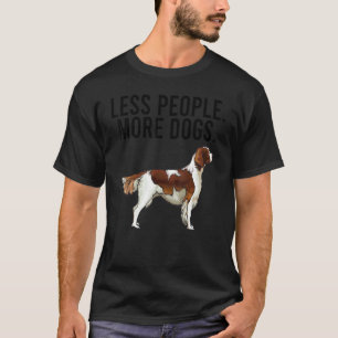 T-shirt Moins de gens Plus de chiens Irlandais Rouge Blanc