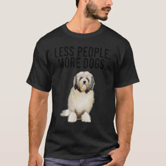 T-shirt Moins de gens Plus de chiens Lowchen Introvert