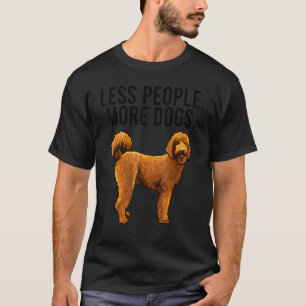T-shirt Moins de gens Plus de chiens Poodle Brown Introver