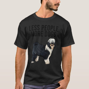 T-shirt Moins de gens Plus de chiens Terrier tibétain Intr