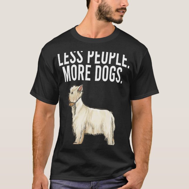 T-shirt Moins de gens Plus de chiens West Highland White T (Devant)