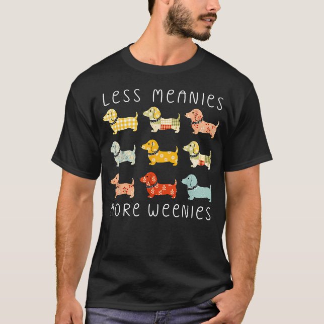 T-shirt Moins de méchants Plus de saucisses Drôles Chiens  (Devant)
