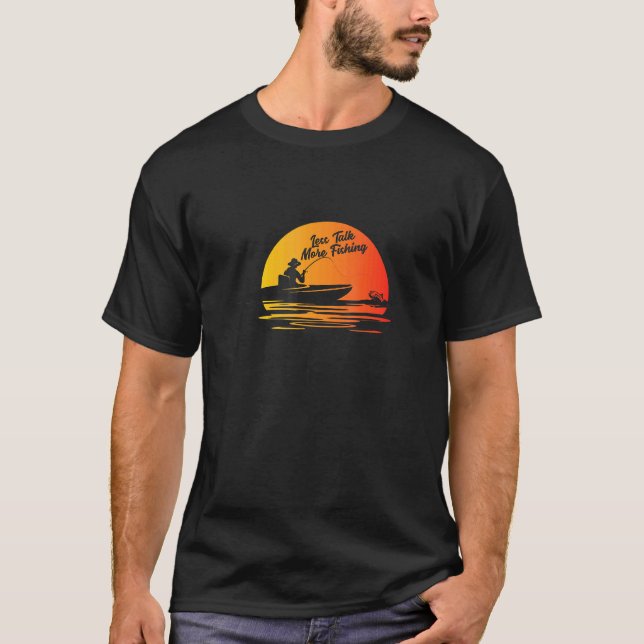 T-shirt Moins de Paroles Plus de Pêche - Pêche (Devant)