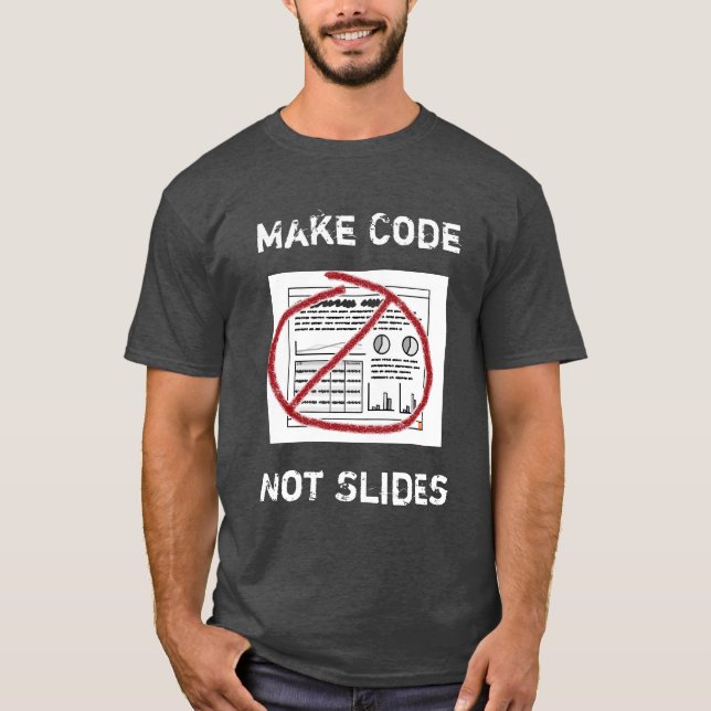 T-shirt Moins de Slideware plus de logiciel (Devant)