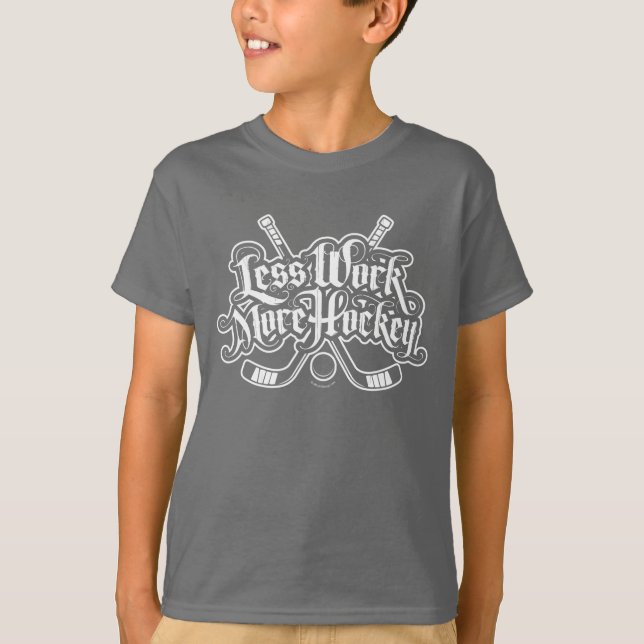T-shirt Moins de travail plus Hockey (Devant)