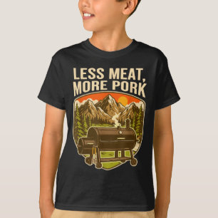 T-shirt Moins de viande plus de porc drôle de barbecue au