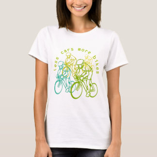 T-shirt Moins de voitures plus de vélos