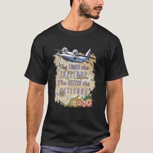 T-shirt Moins Latitude Meilleure Attitude Beach Bum Island (Devant)