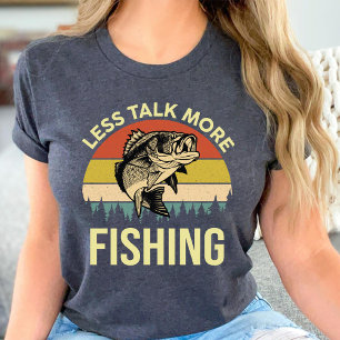 T-shirt Moins parler plus de pêche Amant de pêche amusant 