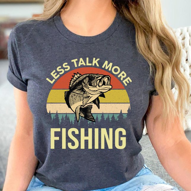 T-shirt Moins parler plus de pêche Amant de pêche amusant  (Less talk more fishing Funny fishing lover vintage T-Shirt)