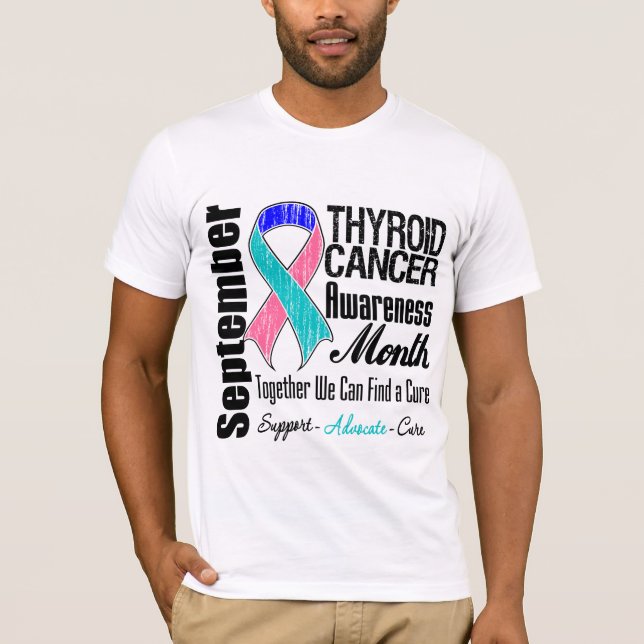 T-shirt Mois 11 de conscience de cancer de la thyroïde (Devant)