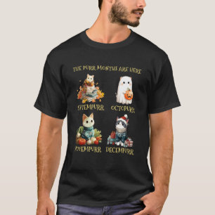 T-shirt Mois BER Mois de Ronronnement Automne Hiver Chat