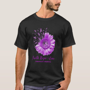 T-shirt Mois Daisy Flower Faith Hope Love Fibromyalgia Awa