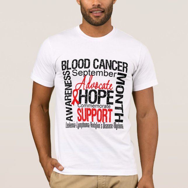 T-shirt Mois de conscience de Cancer de sang commémoratif (Devant)