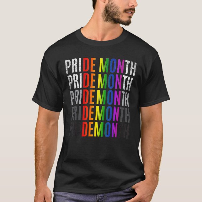 T-shirt Mois de fierté Demon Mois Gay pride LGBT Transgenr (Devant)