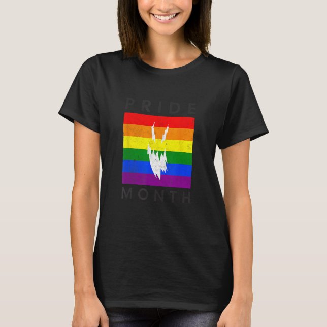 T-shirt Mois de la fierté Démon LGBTQ+ Transgenre gay Q (Devant)