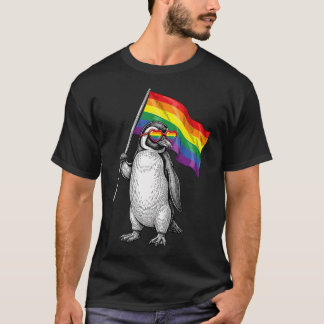 T-shirt Mois de la fierté LGBTQ Manchot Drapeau arc-en-cie