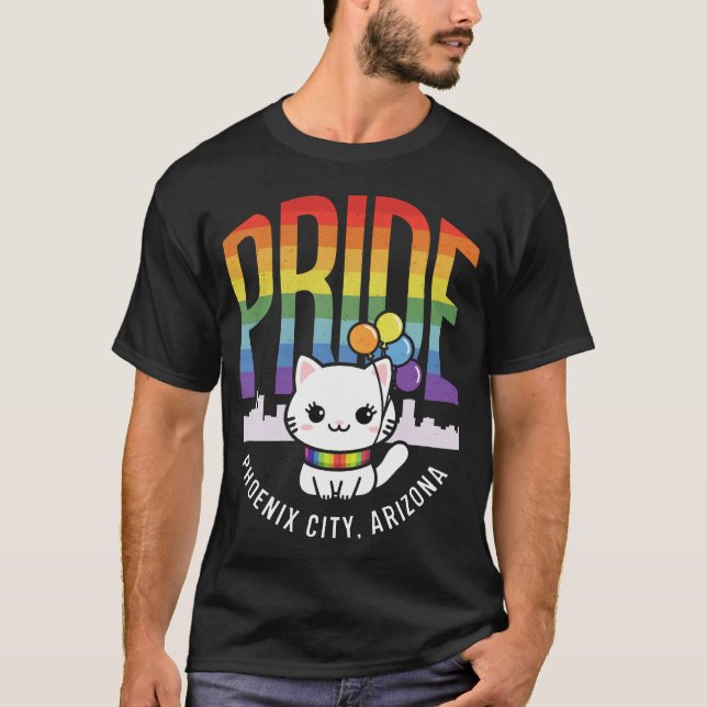 T-shirt Mois de la fierté Phoenix City Arizona USA Rainbow (Devant)