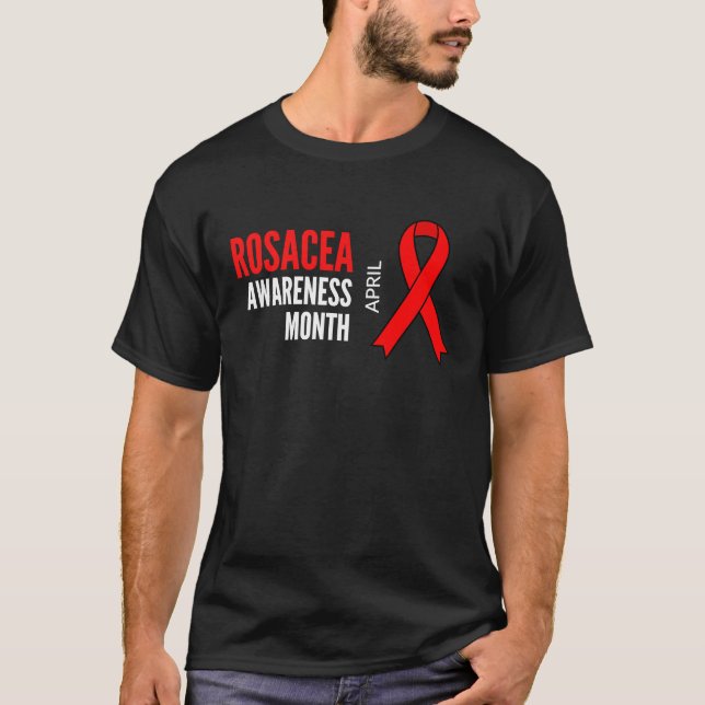 T-shirt Mois de la sensibilisation à la rosacée (Devant)