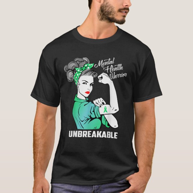 T-shirt Mois de la sensibilisation incassable du guerrier  (Devant)