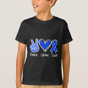 T-shirt Mois de la sensibilisation Ruban bleu Paix Amour G