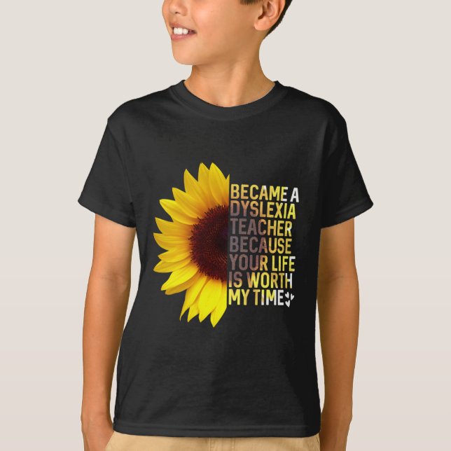T-shirt Mois de la sensibilisation Tournesol Emploi Dyslex (Devant)