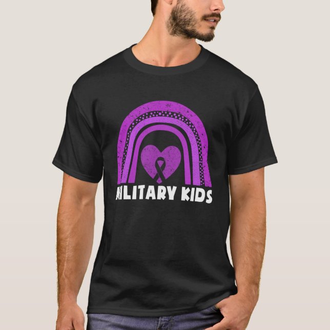 T-shirt Mois De L'Enfant Militaire 2021 Pourpre Pour Mil (Devant)