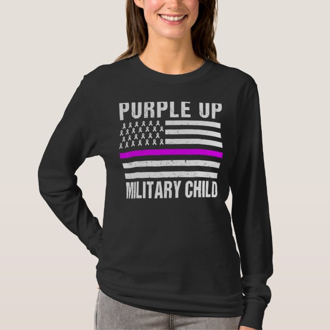 T-shirt Mois De L'Enfant Militaire 2022 Pourpre Pour Mil (Devant)
