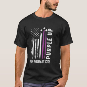 T-shirt Mois de l'enfant militaire : Pourpre pour les enfa