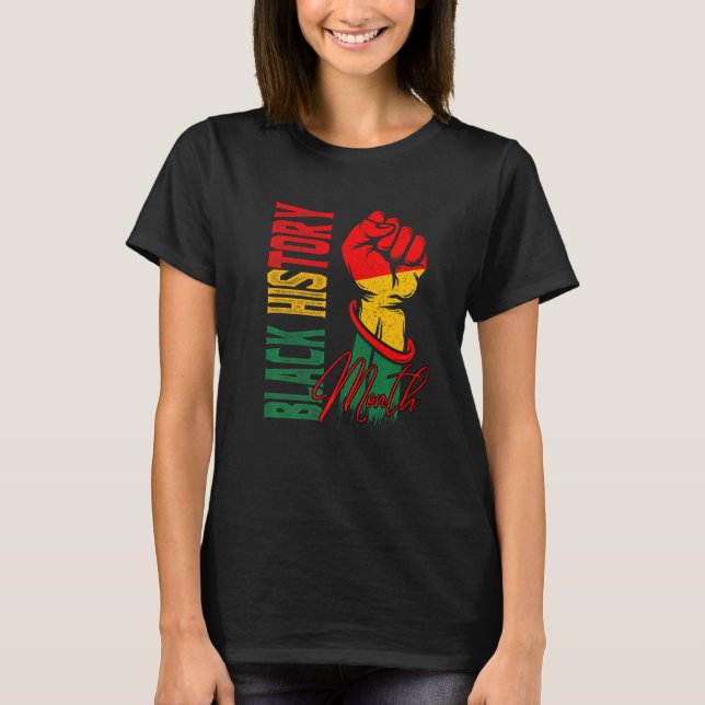 T-shirt Mois de l'histoire des Noirs 2022 Bhm Melanin Afro (Devant)