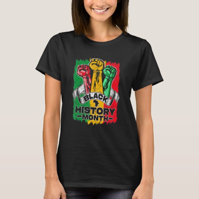 T-shirt Mois de l'histoire des Noirs 2023 main forte Améri (Devant)