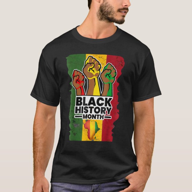 T-shirt Mois de l'histoire des Noirs 2023 main forte Améri (Devant)