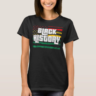 T-shirt Mois de l'histoire des Noirs Drapeau américain pou