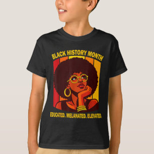 T-shirt Mois de l'histoire des Noirs éduqué mélané élévé