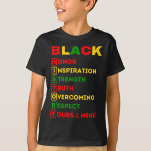 T-shirt Mois de l'histoire des Noirs fierté afro-américain