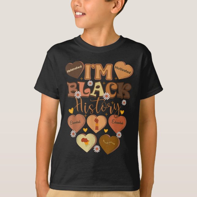 T-shirt Mois de l'histoire des Noirs instruite et mélané (Devant)