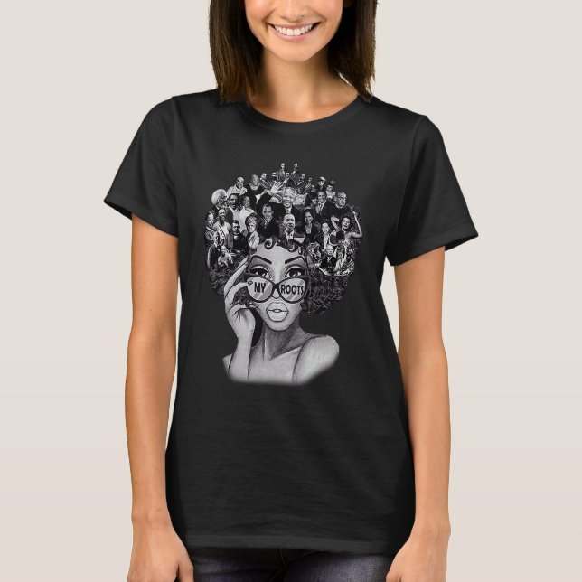T-shirt Mois de l'histoire des Noirs  J'aime mes racines e (Devant)