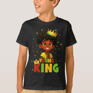 T-shirt Mois de l'histoire des Noirs Jeune Roi Noir Cheveu