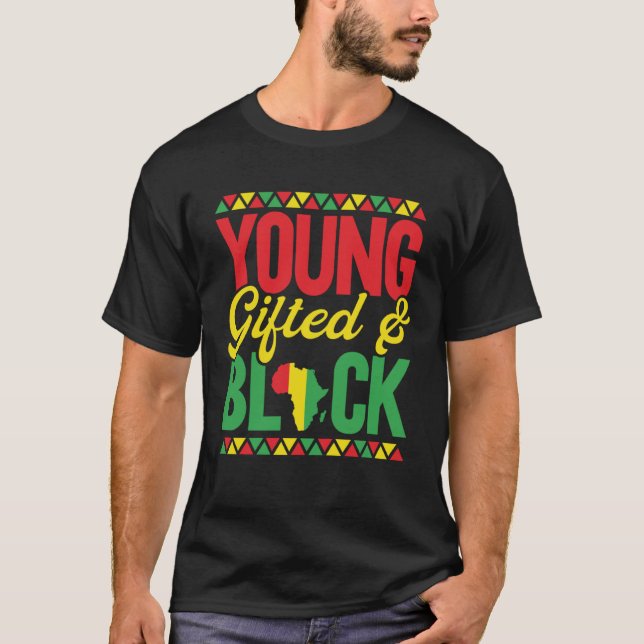T-shirt Mois de l'histoire des Noirs jeunes et noirs (Devant)
