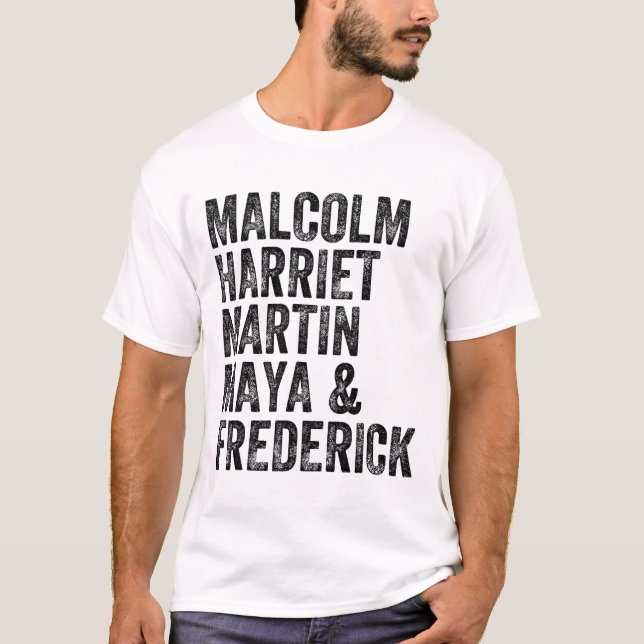 T-shirt Mois de l'histoire des Noirs Malcolm Harriet Marti (Devant)