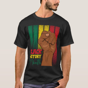 T-shirt Mois de l'histoire des Noirs Poings Mains Dans Le