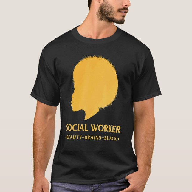 T-shirt Mois de l'histoire des Noirs Travailleur social Af (Devant)