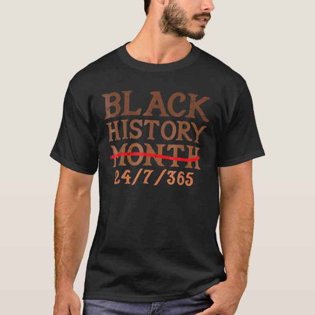 T-shirt Mois de l'Histoire Noire 24 7 BHM Hommes de la Pri (Devant)