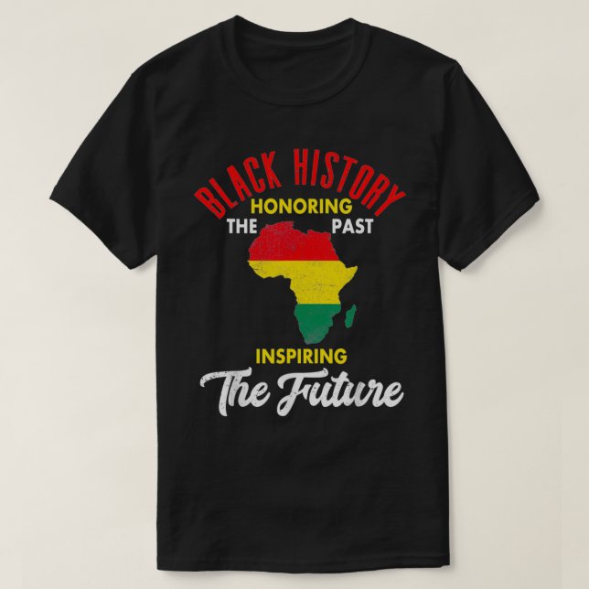 T-shirt Mois de l'histoire noire Africain Américain Fier F (Design devant)