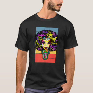 T-shirt Mois de l'histoire noire afro-américaine Retro Afr
