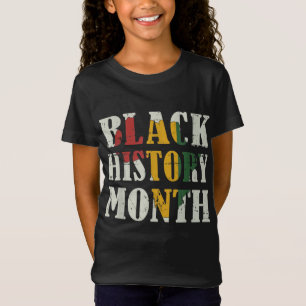 T-Shirt Mois de l'histoire noire avec drapeau de la carte 